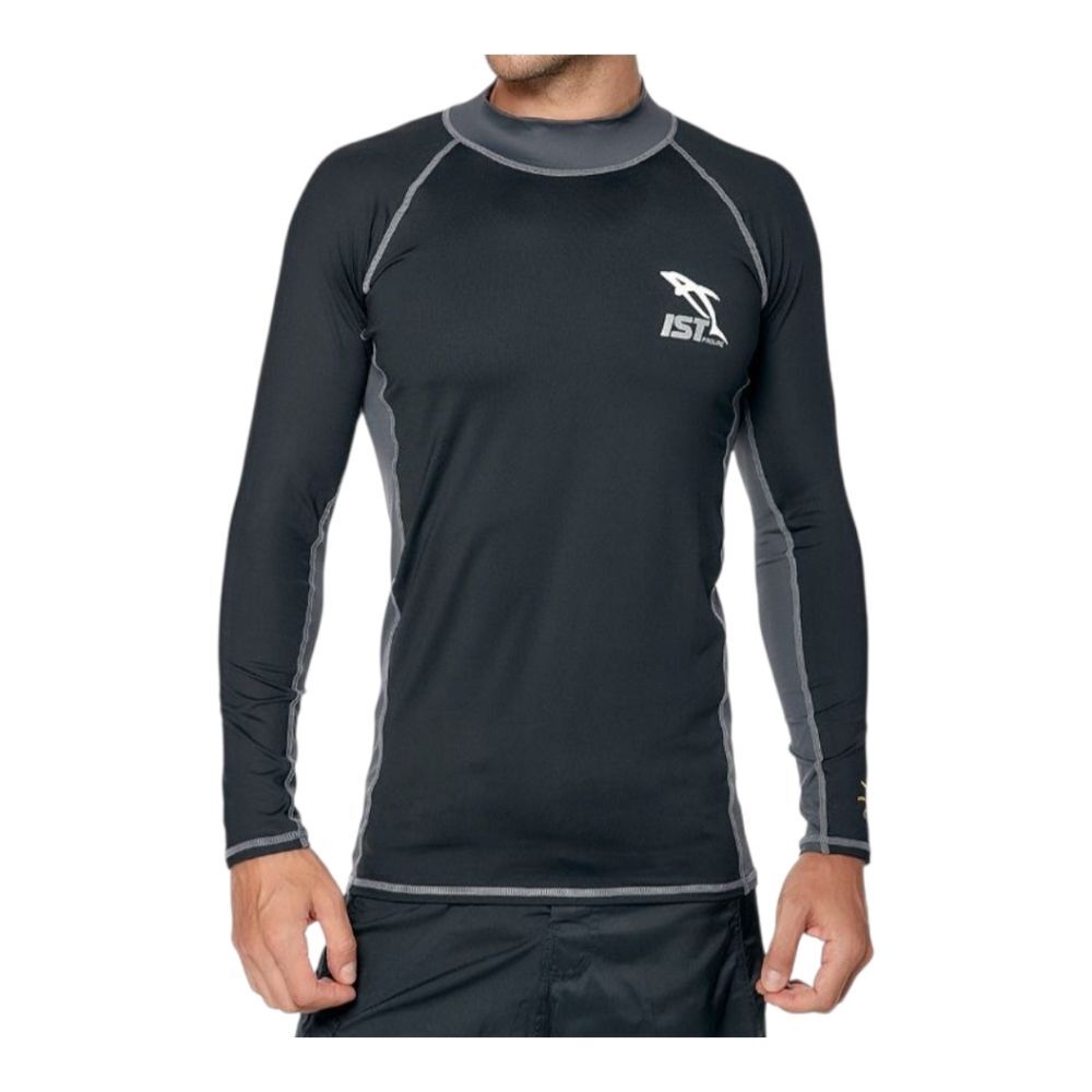 IST ProLine Unisex Long Sleeve Spandex Rash Guard UV Protection XL Black Gray